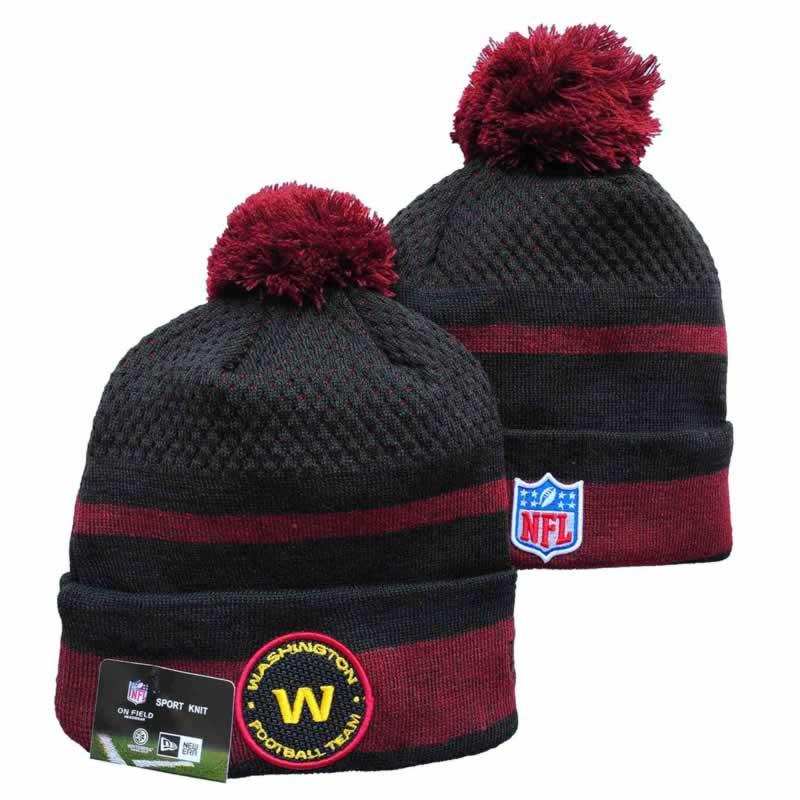 Washington Football Team Logo Black and Red Pom Cuffed Knit Hat YD,We sell and wholesale Washington Football Team Logo Black and Red Pom Cuffed Knit Hat YD on line form chian!